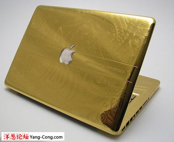美国电脑公司打造24K黄金版苹果笔记本(组图)