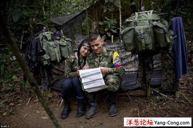 哥伦比亚女游击队员的丛林生活 吃烤猪抱枪入睡(4)