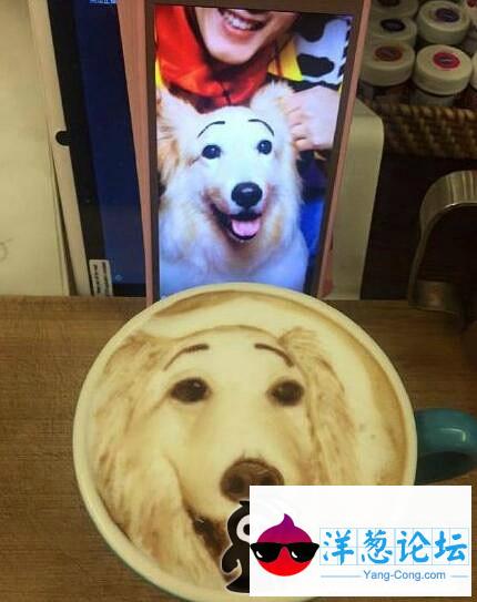 狗狗的咖啡自画像，舍不得喝了有没有？